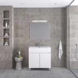 Furnibath Toledo 80 White-2 - Έπιπλο Μπάνιου Με Νιπτήρα & Καθρέπτη