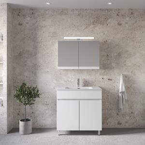 Furnibath Toledo 80 White - Έπιπλο Μπάνιου Με Νιπτήρα & Κρυφοντούλαπο