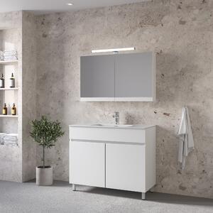 Furnibath Toledo 100 White - Έπιπλο Μπάνιου Με Νιπτήρα & Κρυφοντούλαπο