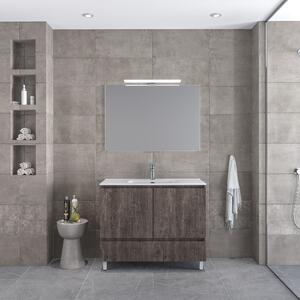 Furnibath Malaga 100 Grey 2 - Έπιπλο Μπάνιου Με Νιπτήρα & Καθρέπτη