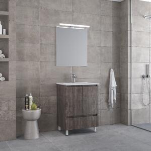 Furnibath Malaga 60 Grey 2 - Έπιπλο Μπάνιου Με Νιπτήρα & Καθρέπτη