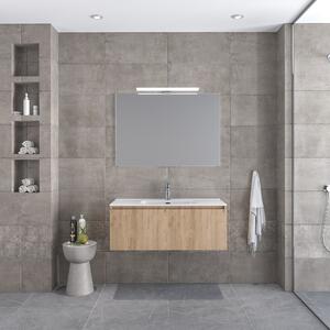 Furnibath Sevilla 100 Walnut 2 - Έπιπλο Μπάνιου Με Νιπτήρα & Καθρέπτη