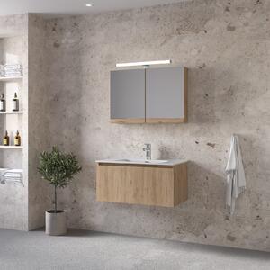 Furnibath Sevilla 80 Walnut - Έπιπλο Μπάνιου Με Νιπτήρα & Κρυφοντούλαπο