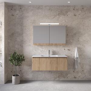 Furnibath Sevilla 100 Walnut - Έπιπλο Μπάνιου Με Νιπτήρα & Κρυφοντούλαπο