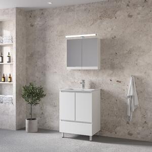 Furnibath Malaga 60 White - Έπιπλο Μπάνιου Με Νιπτήρα & Κρυφοντούλαπο