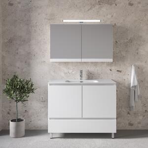 Furnibath Malaga 100 White - Έπιπλο Μπάνιου Με Νιπτήρα & Κρυφοντούλαπο