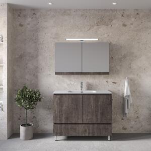 Furnibath Malaga 100 Grey - Έπιπλο Μπάνιου Με Νιπτήρα & Κρυφοντούλαπο