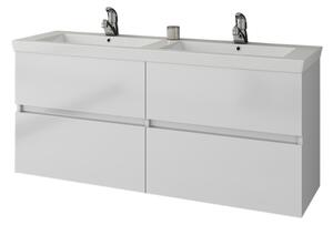 Drop Luxus 120 White Gloss - Βάση Επίπλου Με Διπλό Νιπτήρα (120x44)