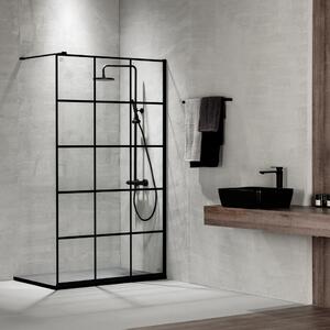 Devon IWIS Walk-in Black Matt Decor Clean Glass 70x200- Διαχωριστικό Ντουζιέρας Μαύρο