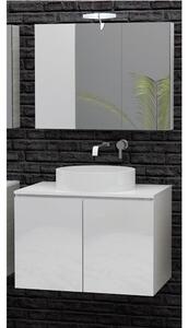 Drop Verona 75 Top White Gloss - Πάγκος με Νιπτήρα & Κρυφοντουλαπο