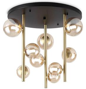 Φωτιστικό Οροφής - Πλαφονιέρα Perlage 328409 Φ55x50cm 9xG9 15W Brass-Amber Ideal Lux