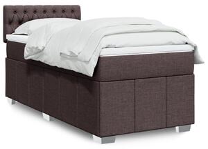 VidaXL Κρεβάτι Boxspring με Στρώμα Σκούρο Καφέ 100x200 εκ. Υφασμάτινο