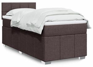 VidaXL Κρεβάτι Boxspring με Στρώμα Σκούρο Καφέ 80x200 εκ. Υφασμάτινο