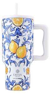 Κούπα Θερμός Με Λαβή & Καλαμάκι 900ml Estia Save The Aegean Tumbler Amalfi Coast 01-34832