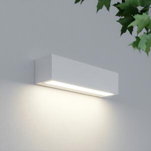 Lucande Εξωτερικός φωτιστικός τοίχου LED Lengo, 25 cm, λευκός, κατευθυνόμενος, Λευκό, Αλουμίνιο, σύγχρονο