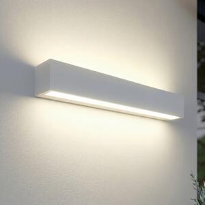 Lucande Εξωτερικός φωτιστικός τοίχου LED Lengo, 50 cm, λευκός, φωτισμός προς τα, Λευκό, Αλουμίνιο, σύγχρονο