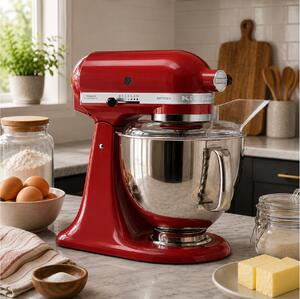 Κουζινομηχανή KitchenAid Artisan 5KSM125EER με ισχύ 300W, 10 ταχύτητες και χωρητικότητα 4.8L - Empire Red