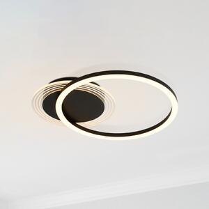 Searchlight Φωτιστικό οροφής LED Contour, μαύρο ματ, μήκος 40 cm, σίδερο/ακρυλικό, ρυθμιζόμενος, Μαύρο, Σαλόνι / τραπεζαρία, Μέταλλο, σύγχρονο