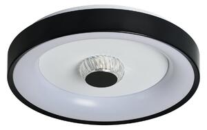 Searchlight Φωτιστικό οροφής LED Polka, μαύρο/λευκό, Ø 38 cm, σίδερο/ακρυλικό, ρυθμιζόμενος, Μαύρο, Σαλόνι / τραπεζαρία, Μέταλλο, σύγχρονο