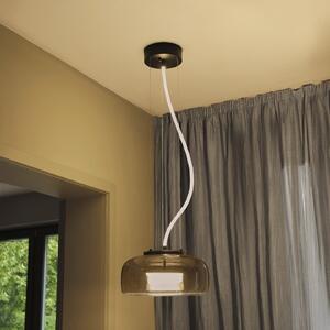 OSRAM Κρεμαστό φωτιστικό LED DECOR GLOW γκρι/μαύρο, Ø 38 cm, φωτισμός προς τα, Γκρι, Σαλόνι / τραπεζαρία, Γυαλί, σύγχρονο
