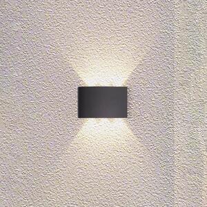 Searchlight Εξωτερικός φωτιστικός τοίχου LED Shadows, πλάτος 18 cm, μαύρος, μέταλλο, Μαύρο, Αλουμίνιο, σύγχρονο, Γωνιακός τοίχος