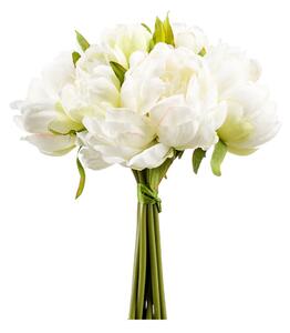 Τεχνητό Μπουκέτο Λουλουδιών 24εκ. Emerald Peony White/Green 420174