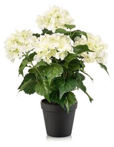 Τεχνητό Λουλούδι Σε Γλάστρα 40εκ. Emerald Hydrangea White/Green 433391