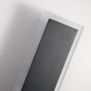 Searchlight Εξωτερικός φωτιστικός τοίχου LED Bordo Square, ύψος 30 cm, μαύρο αλουμίνιο, Μαύρο, Αλουμίνιο, σύγχρονο