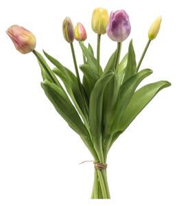 Τεχνητό Μπουκέτο Λουλουδιών 40εκ. Emerald Tulip Yellow/Pink 436194