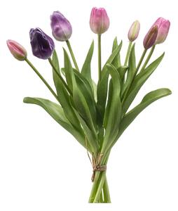 Τεχνητό Μπουκέτο Λουλουδιών 40εκ. Emerald Tulip Pink/Purple 436197