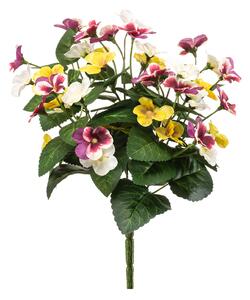 Τεχνητό Μπουκέτο Λουλουδιών 30εκ. Emerald Pansy White/Purple/Yellow 433185