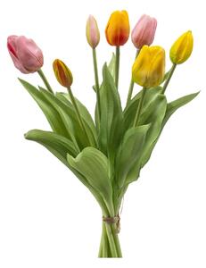 Τεχνητό Μπουκέτο Λουλουδιών 40εκ. Emerald Tulip Purple Pink/Yellow 436196