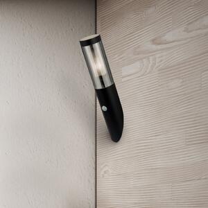 Searchlight Εξωτερικός φωτιστικός τοίχου Batton, ύψος 40 cm, μαύρο/γκρι καπνού, με αισθητήρα, Μαύρο, Αλουμίνιο, σύγχρονο