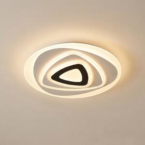 Lindby LED οροφής Rebeka, Ø 70 cm, CCT, τηλεχειριστήριο, ρυθμιζόμενος, Λευκό, Σαλόνι / τραπεζαρία, Πλαστικό, σύγχρονο