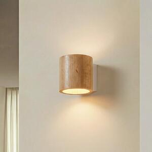 SOLLUX LIGHTING Φωτιστικό τοίχου Ara σε σχήμα κυλίνδρου από ξύλο, ρυθμιζόμενος, Ξύλου, Σαλόνι / τραπεζαρία, Ξύλο, σύγχρονο
