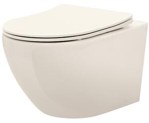 REA Carlo Mini Rimless Ecru επιτοίχια λεκάνη τουαλέτας