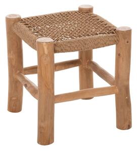 Σκαμπό Londer HM5987 38x38x40,5cm Ξύλινο Με Rattan Natural