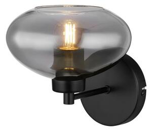 Απλίκα Φωτιστικό Τοίχου Ε27 Μαύρο-Φιμέ Shaun 15572W Globo Lighting 15572W Μαύρο