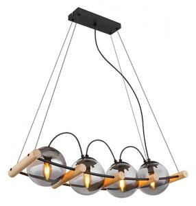 Κρεμαστό Φωτιστικό Οροφής 4xE27 15W Leona 15883-4H Globo Lighting 15883-4H Μαύρο