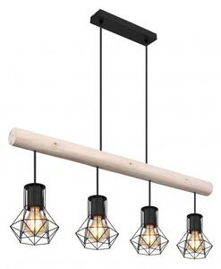 Κρεμαστό Φωτιστικό Οροφής 4xE27 Μαύρο Priska 54017-4H3 Globo Lighting 54017-4H3 Μαύρο