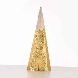 Λαμπάκια Champagne Gold White Sequin Cone Tree 35 WW LED Μπαταρίας 3ΧΑΑ IP20 X1135118 ACA X1135118 Λευκό-Χρυσό