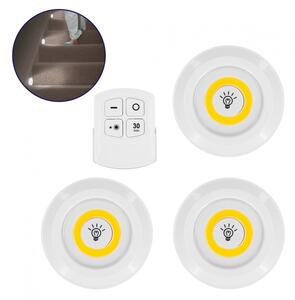 Φωτιστικά Νυκτός Μπαταρίας LED COB 6W Timer RF-Σετ 3 Θερμό 3000K 79045 Globostar 79045