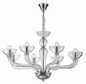 Φωτιστικό κρεμαστό πολυέλαιος CASANOVA SP8 γυαλί Ideal Lux 044255 Διάφανο