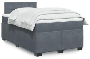 VidaXL Κρεβάτι Boxspring με Στρώμα Σκούρο Γκρι 120x190 εκ. Βελούδινο