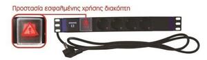 Πολύπριζο για Rack 19'' 1U 4 Θέσεων & Διακόπτη 16A 04.022.0247 Top 04.022.0247 Μαύρο