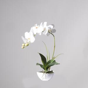 Τεχνητό Φυτό Ορχιδέα Phalaenopsis Real Touch Λευκή με Κασπώ 50 εκ. 8170-6 Supergreens 8170-6 Λευκό