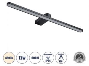 Απλίκα Καθρέπτη Μπάνιου-Πίνακα LED 12W 1400lm MEGAN Globostar 60448 Μαύρο