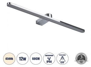 Απλίκα Καθρέπτη Μπάνιου-Πίνακα LED 12W 1400lm MEGAN Globostar 60449 Νίκελ Ματ