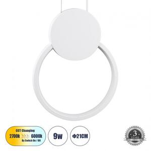 Κρεμαστό Φωτιστικό Οροφής LED 9W 1080lm CYCLOS Globostar 61074 Λευκό