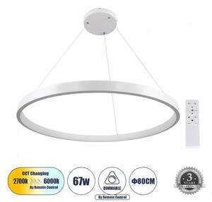 Κρεμαστό Φωτιστικό Οροφής LED CCT 67W 7689 lm NEMESIS Globostar 61162 Λευκό